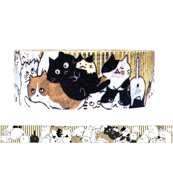 Shinzi Katoh Washi Tape Cat Neko 15mm x 3m
