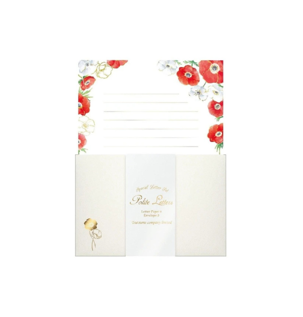 Tsutsumu Letter Set Anemone Floral Flower