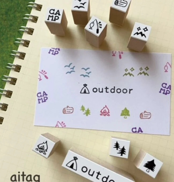 Avec Amour Petit Outdoor Ink Stamp 9 piece set