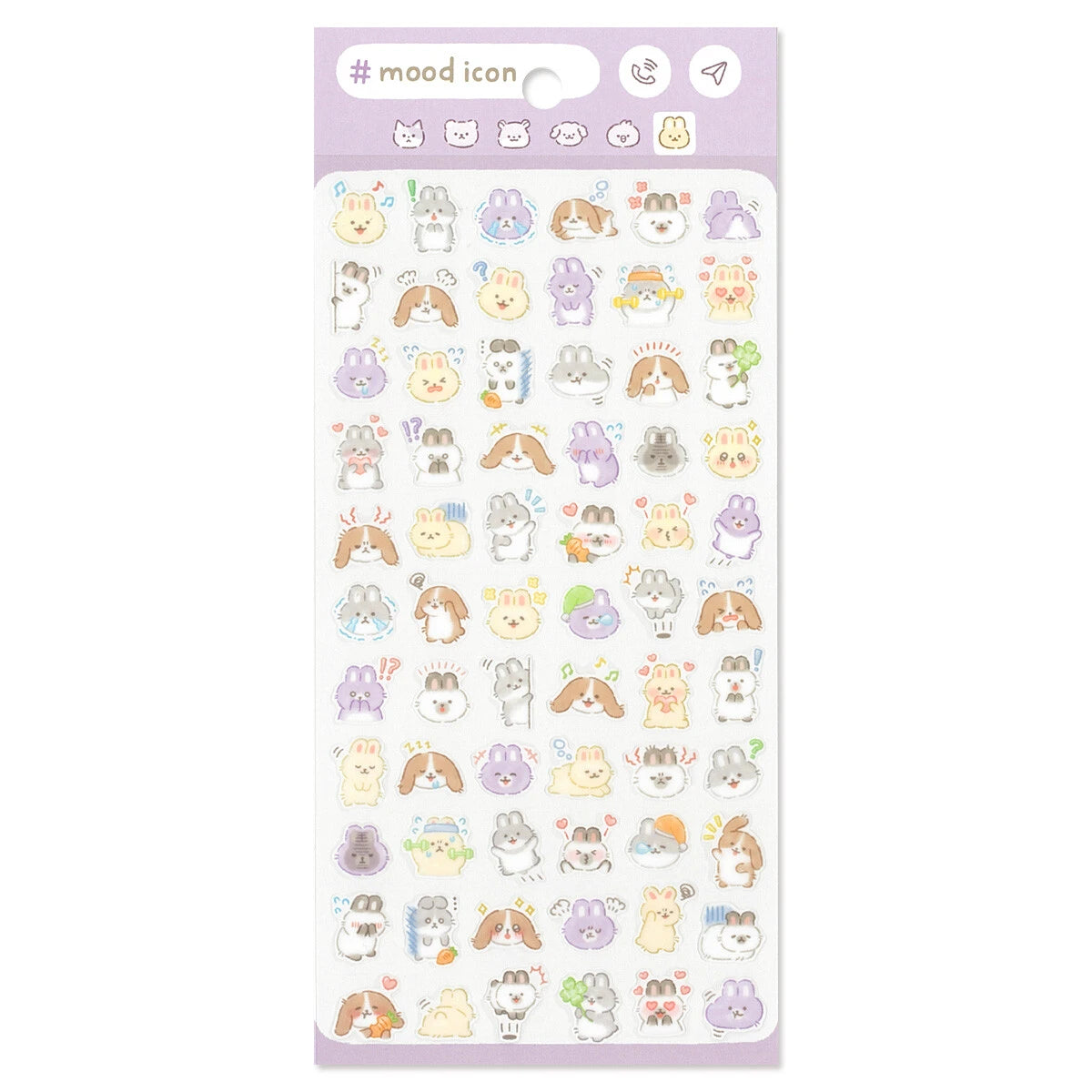 Mind Wave Mood Icon Sticker Sheet - Rabbit