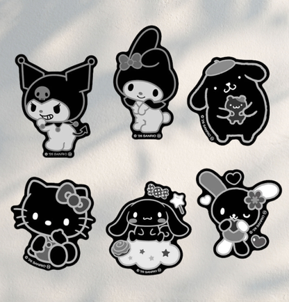 Sanrio 4~ / 102mm inches Stickers Characters Monochrome Series