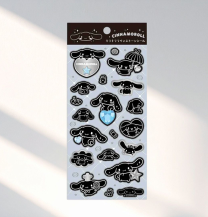 Sanrio Stickers Glitter Rhinestone Characters Monochrome Series