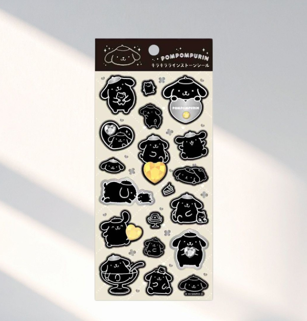 Sanrio Stickers Glitter Rhinestone Characters Monochrome Series