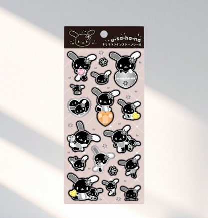 Sanrio Stickers Glitter Rhinestone Characters Monochrome Series