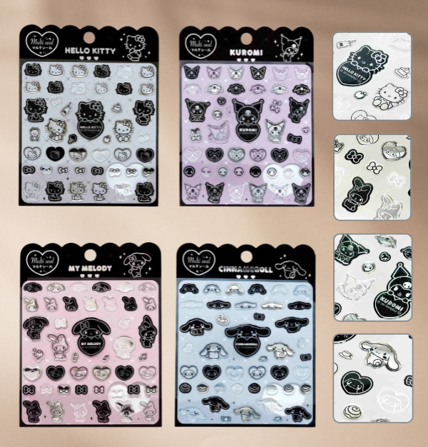Sanrio Stickers Characters Monochrome Series Multi Seal