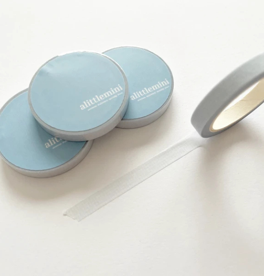 alittlemini Washi Tape Milky Blue Grid Stationery 7mm x 10m