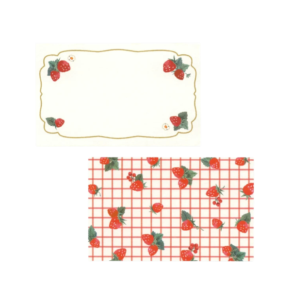 Fujinami Quail Strawberry Greeting Message Card