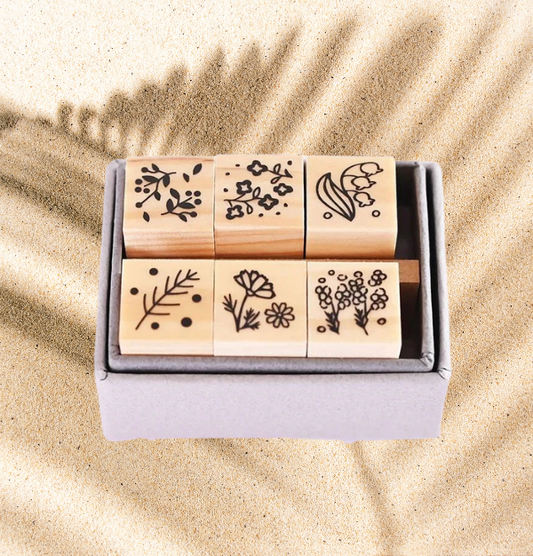 Avec Amour Petit Flower Ink Stamp 6 piece set