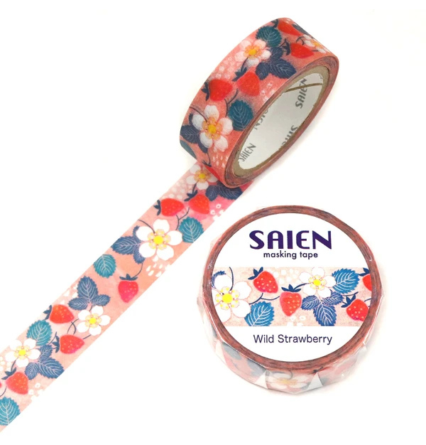 Saien Washi Tape Strawberry 15mm x 7m